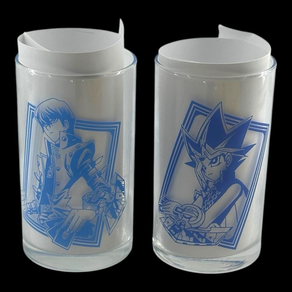 (2) Yu-Gi-Oh! 20th Anniversary Glasses Kaiba & Yami Yugi Unboxed 2018 Movic